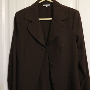 skirt and jacket - dark brown